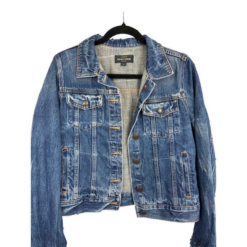 J Crew 100% Cotton Indigo Denim Jacket Size S - Picture 5 of 8